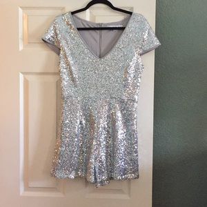 Silver Sequin romper (NEW)